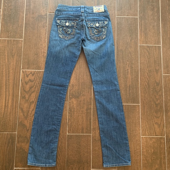 True Religion Embroidered Pockets Straight 32” - Picture 3 of 8